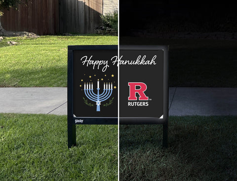 Rutgers Happy Hanukkah Yardsy Sign yard sign