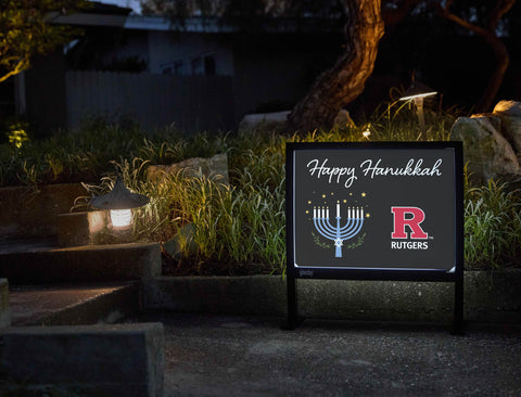 Rutgers Happy Hanukkah Yardsy Sign yard sign