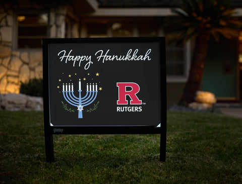 Rutgers Happy Hanukkah Yardsy Sign yard sign
