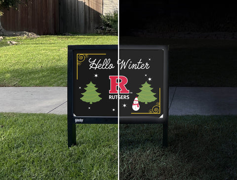 Rutgers Hello Winter Yardsy Sign yard sign