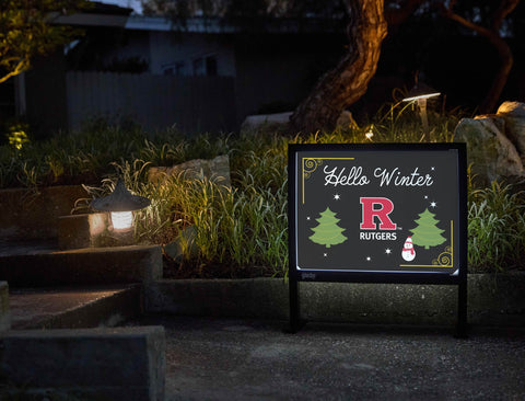 Rutgers Hello Winter Yardsy Sign yard sign