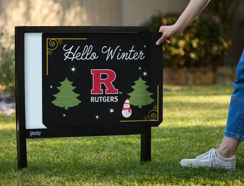 Rutgers Hello Winter Yardsy Sign yard sign