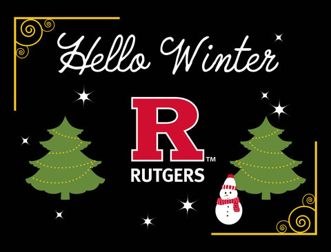 Rutgers Hello Winter Yardsy Sign yard sign