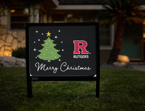Rutgers Merry Christmas Yardsy Sign yard sign