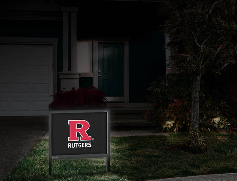 Rutgers R Red Vertical Mark Black Yardsy Sign