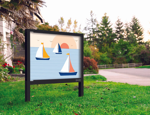 Sailboats At Sea Yardsy Sign Yard