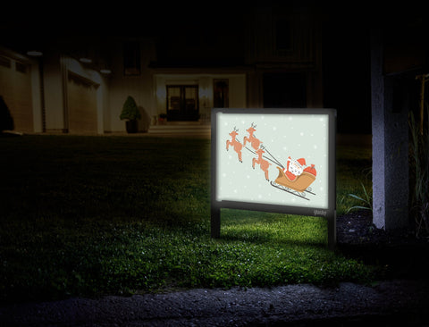 Santa And His Reindeer Yardsy Sign Mailbox