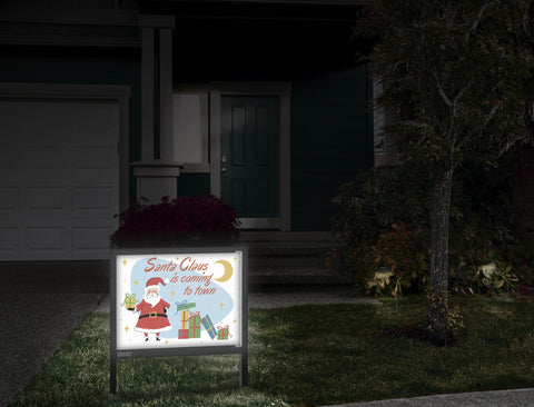 Santa Claus Is Coming To Town Yard Sign Front Door
