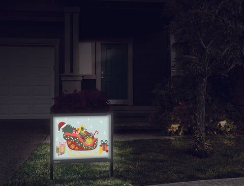 Santas Sleigh Yardsy Sign Front Door.Jpg