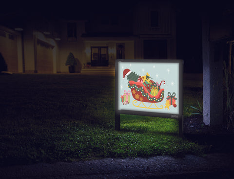 Santas Sleigh Yardsy Sign Mailbox.Jpg