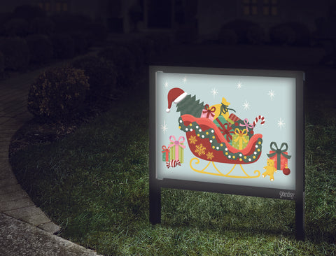 Santas Sleigh Yardsy Sign Walkway.Jpg