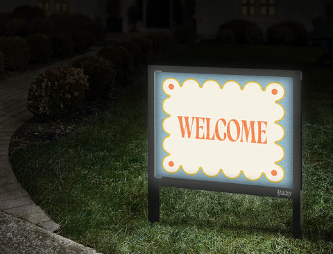 Scalloped Welcome Lumilawn Sign Multicolor 1 Walkway.Jpg