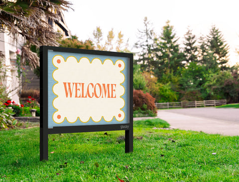 Scalloped Welcome Multicolor Yardsy Sign Yard.Jpg