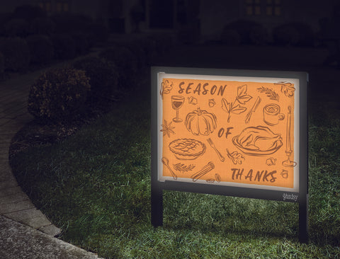 Season Of Thanks Doodle Orange Yardsy Sign Walkway.Jpg