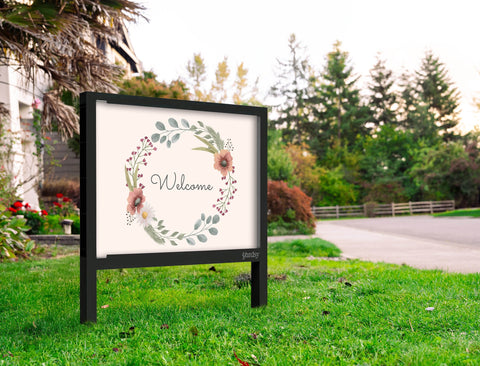 Simple Wreath Welcome Yard Sign Yard