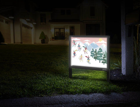 Ski Race Yard Sign Mailbox