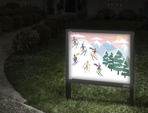 Ski Race Yard Sign Walkway
