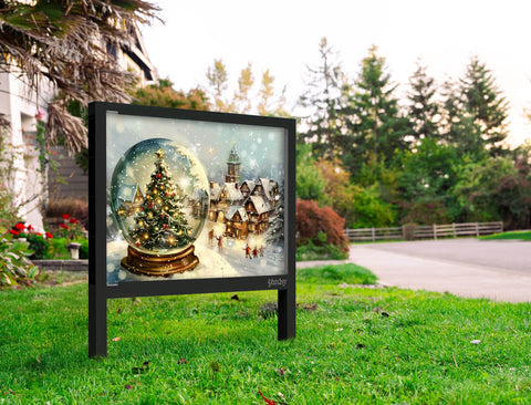 Snow Globe In The Town Yard Sign Yard