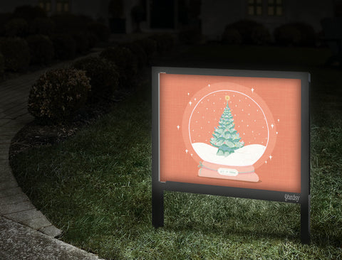 Snow Globe Salmon Yardsy Sign Walkway.Jpg