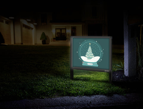 Snow Globe Teal Yardsy Sign Mailbox.Jpg