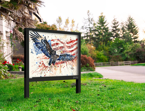 Soaring Eagle American Flag Yard