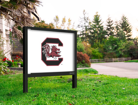 South Carolina C Cocky White Yardsy Sign