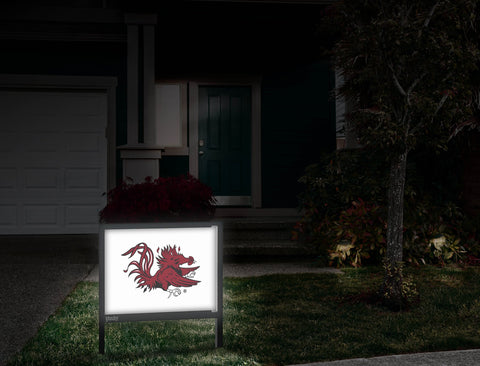 South Carolina Cocky White Yardsy Sign