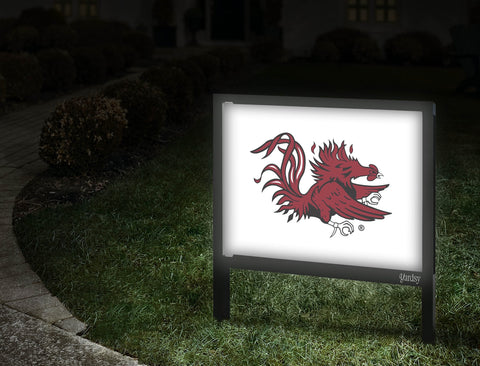 South Carolina Cocky White Yardsy Sign