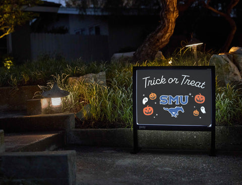 Southern Methodist Halloween Trick Or Treat Yardsy Sign yard sign