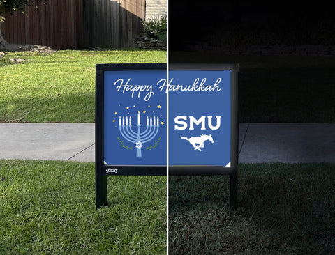 Southern Methodist Happy Hanukkah Yardsy Sign yard sign