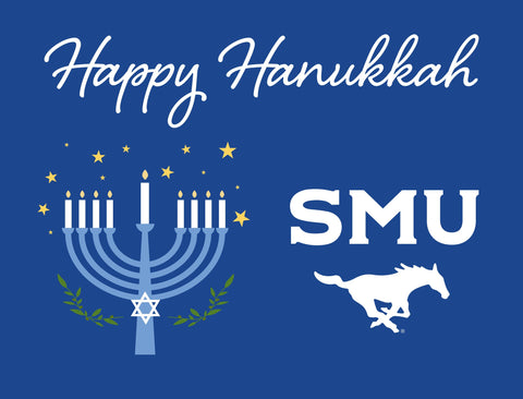Southern Methodist Happy Hanukkah Yardsy Sign yard sign