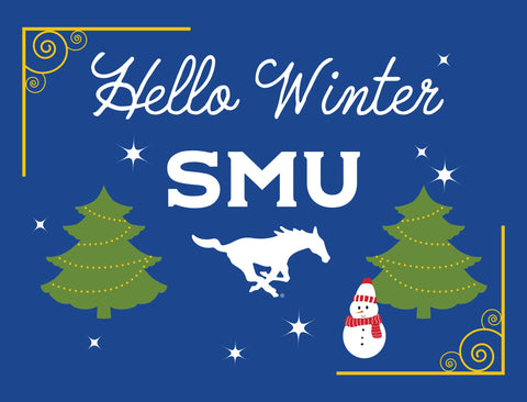 Southern Methodist Hello Winter Yardsy Sign yard sign