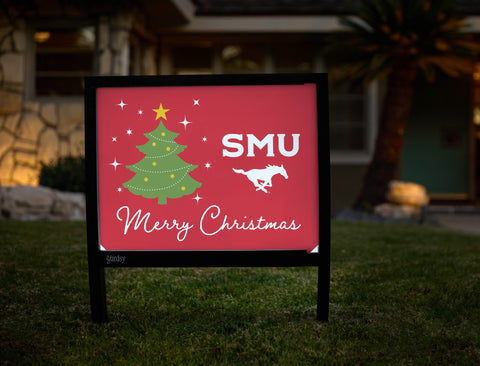 Southern Methodist Merry Christmas Yardsy Sign yard sign