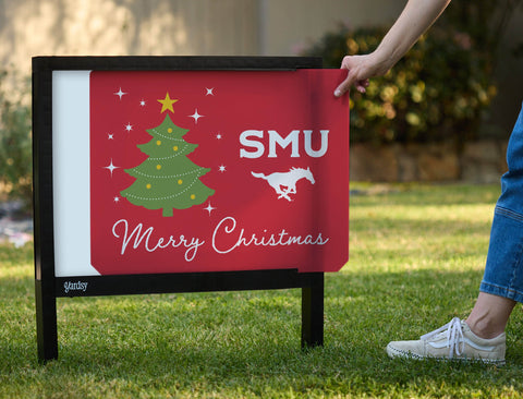 Southern Methodist Merry Christmas Yardsy Sign yard sign