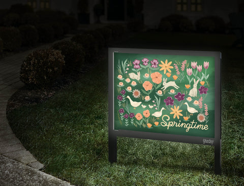 Springtime Garden Yardsy Sign Walkway