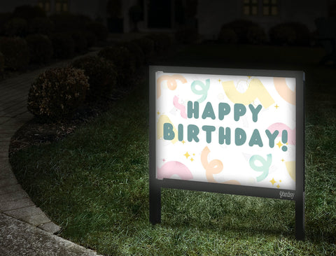 Squiggle Birthday Yardsy Sign Walkway