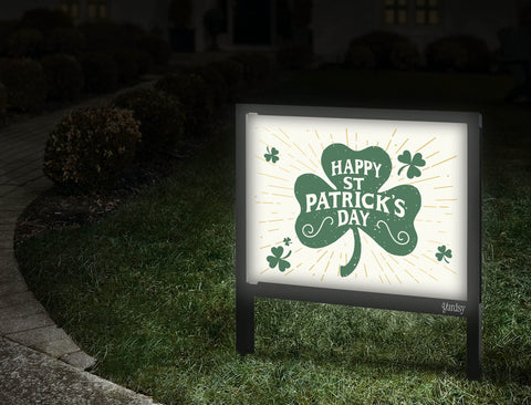 St Patricks Day Shamrock Yardsy Sign Walkway