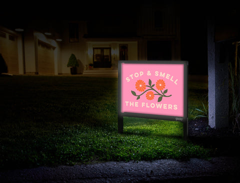 Stop And Smell The Flowers Yardsy Sign Mailbox.Jpg