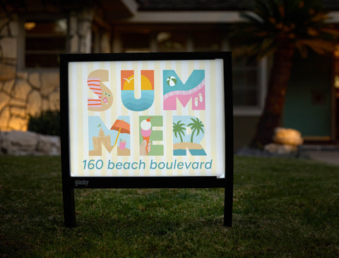 Summer Block Letters Custom yard sign