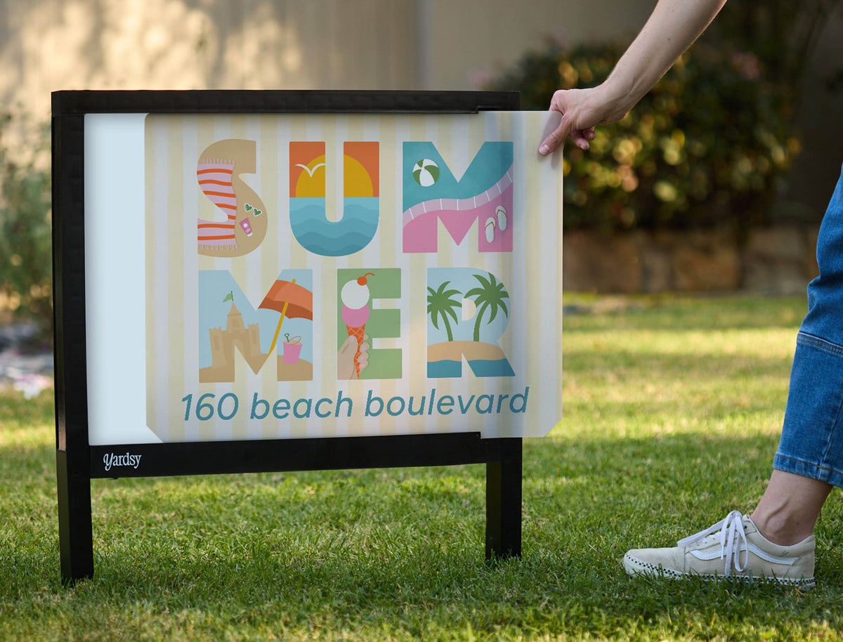 Summer Block Letters Custom Yardsy Sign