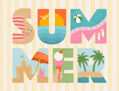 Summer Block Letters Yardsy Sign yard sign