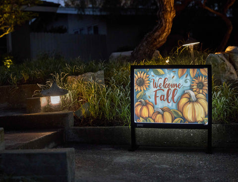 Sunflower and Pumpkin Welcome Fall Yardsy Sign - Flat Feet