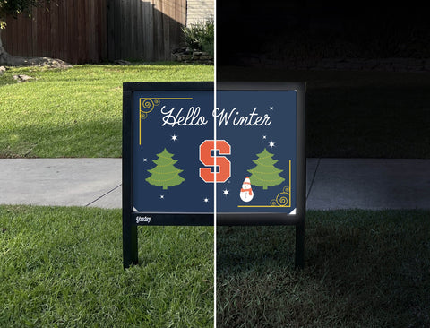 Syracuse Hello Winter Yardsy Sign yard sign