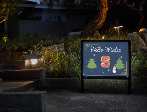 Syracuse Hello Winter Yardsy Sign yard sign
