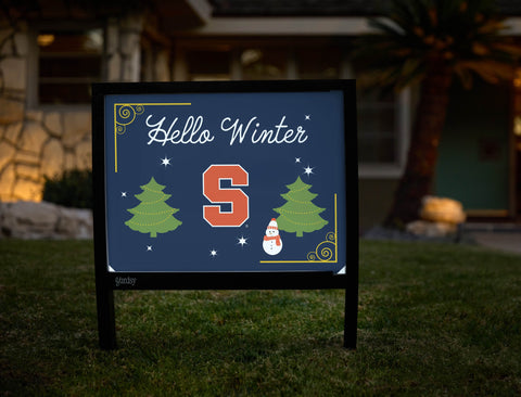 Syracuse Hello Winter Yardsy Sign yard sign