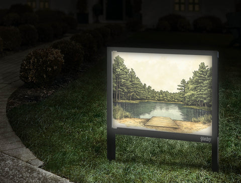 Taking A Dip Lake Yard Sign Walkway