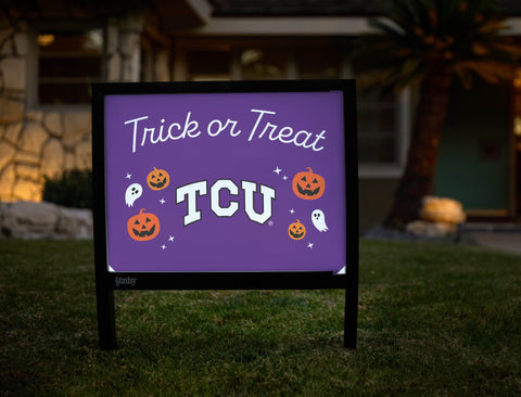 Tcu Halloween Trick Or Treat Yardsy Sign yard sign