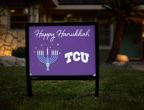 Tcu Happy Hanukkah Yardsy Sign yard sign