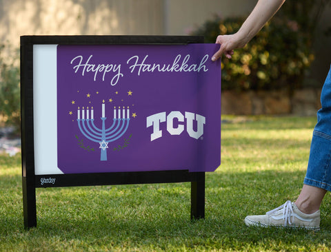 Tcu Happy Hanukkah Yardsy Sign yard sign
