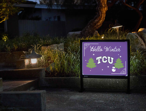 Tcu Hello Winter Yardsy Sign yard sign